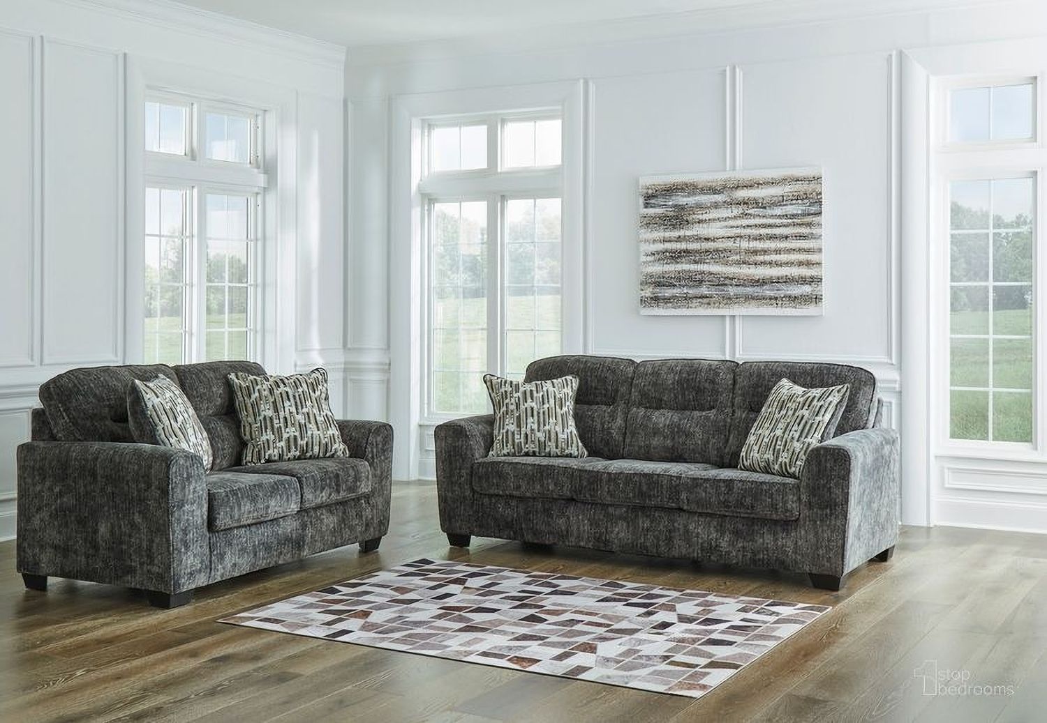 Lonoke Living Room Set In Gunmetal 50504U1