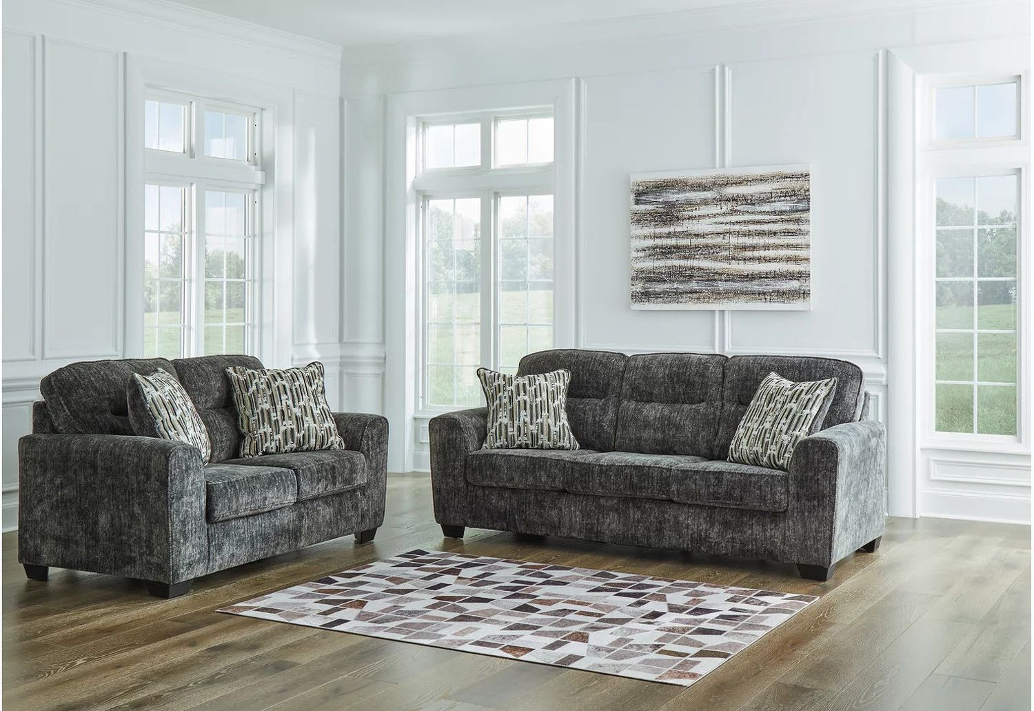 Lonoke Living Room Set In Gunmetal 50504U1