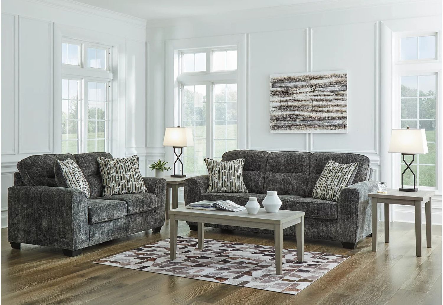Lonoke Living Room Set In Gunmetal 50504U1