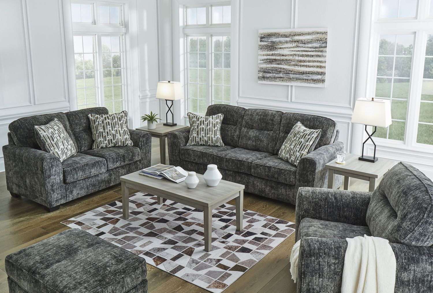 Lonoke Living Room Set In Gunmetal 50504U1