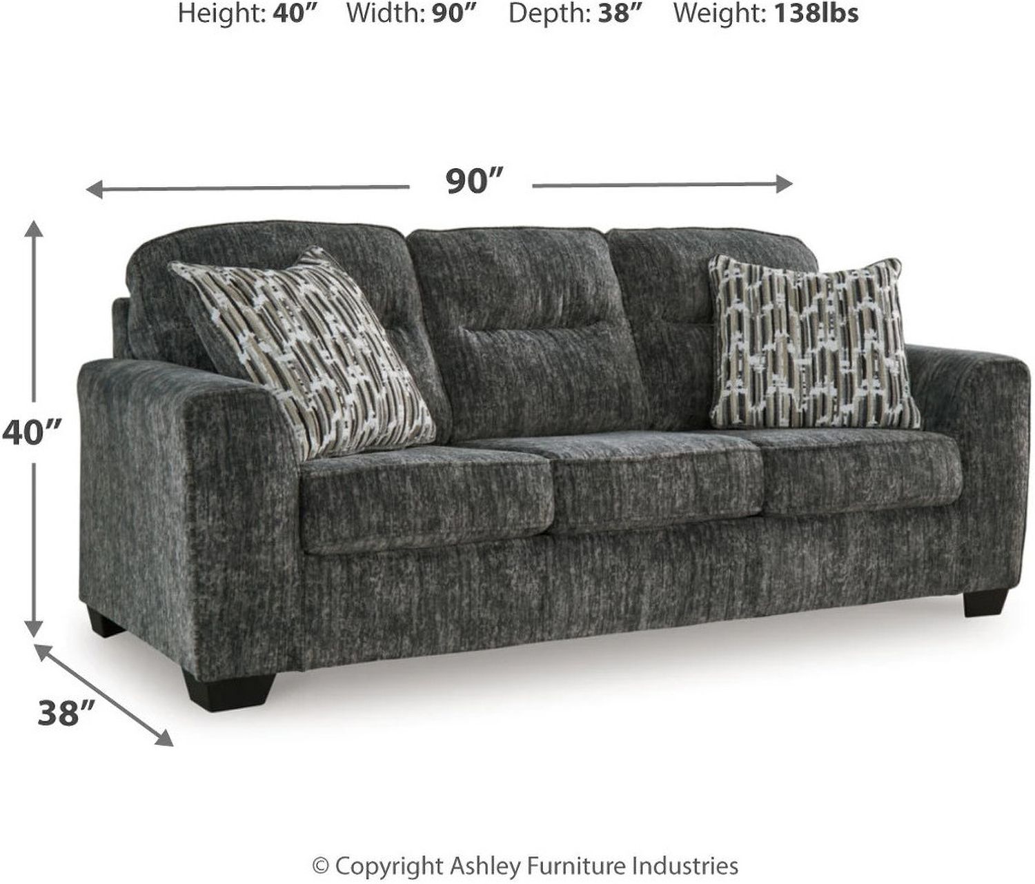 Lonoke Living Room Set In Gunmetal 50504U1