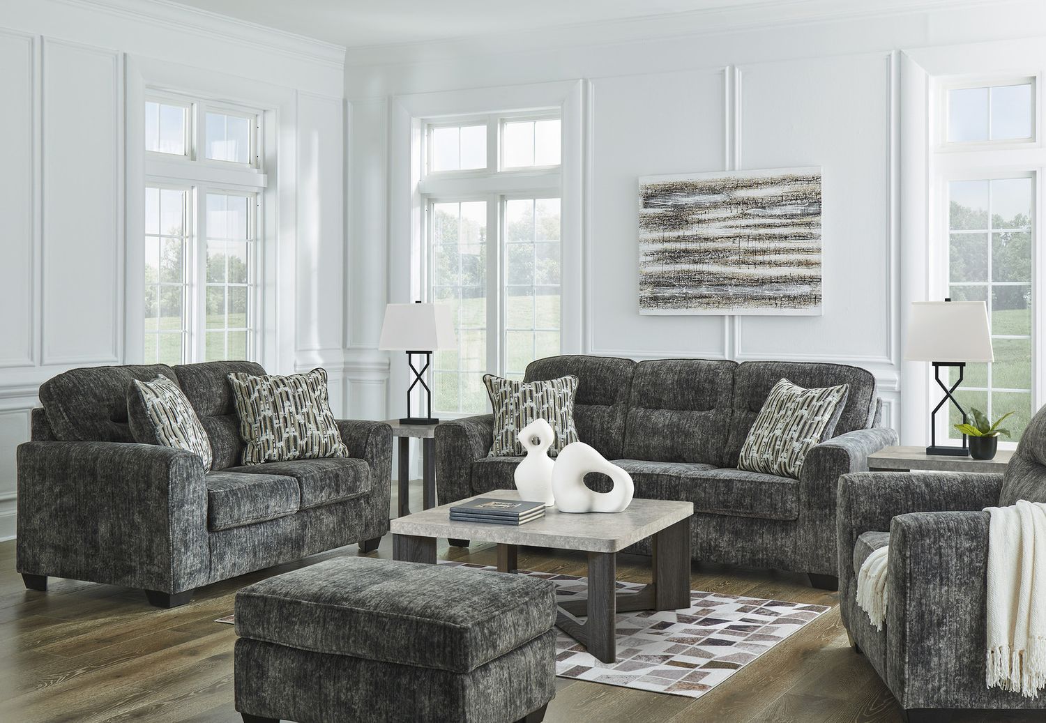 Lonoke Living Room Set In Gunmetal 50504U1