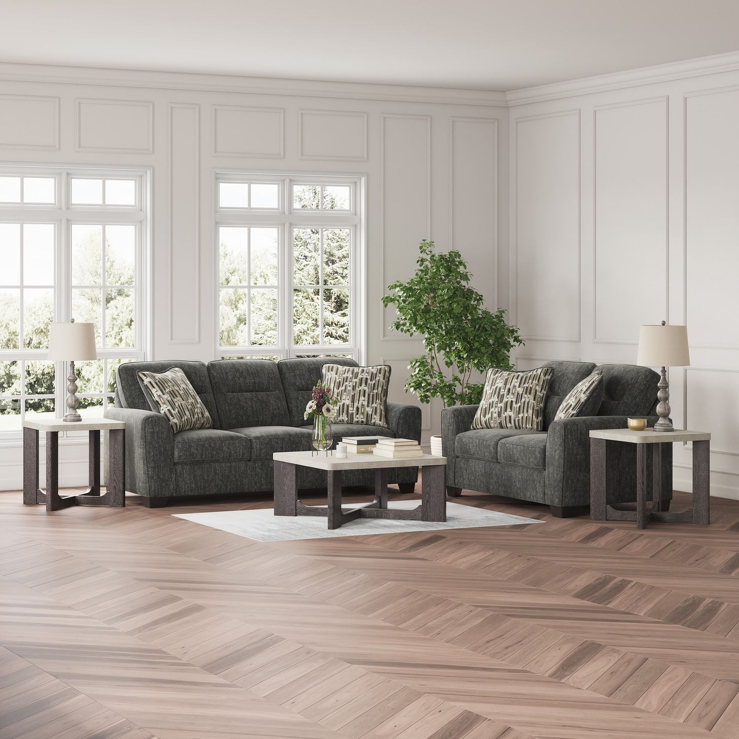 Lonoke Living Room Set In Gunmetal 50504U1