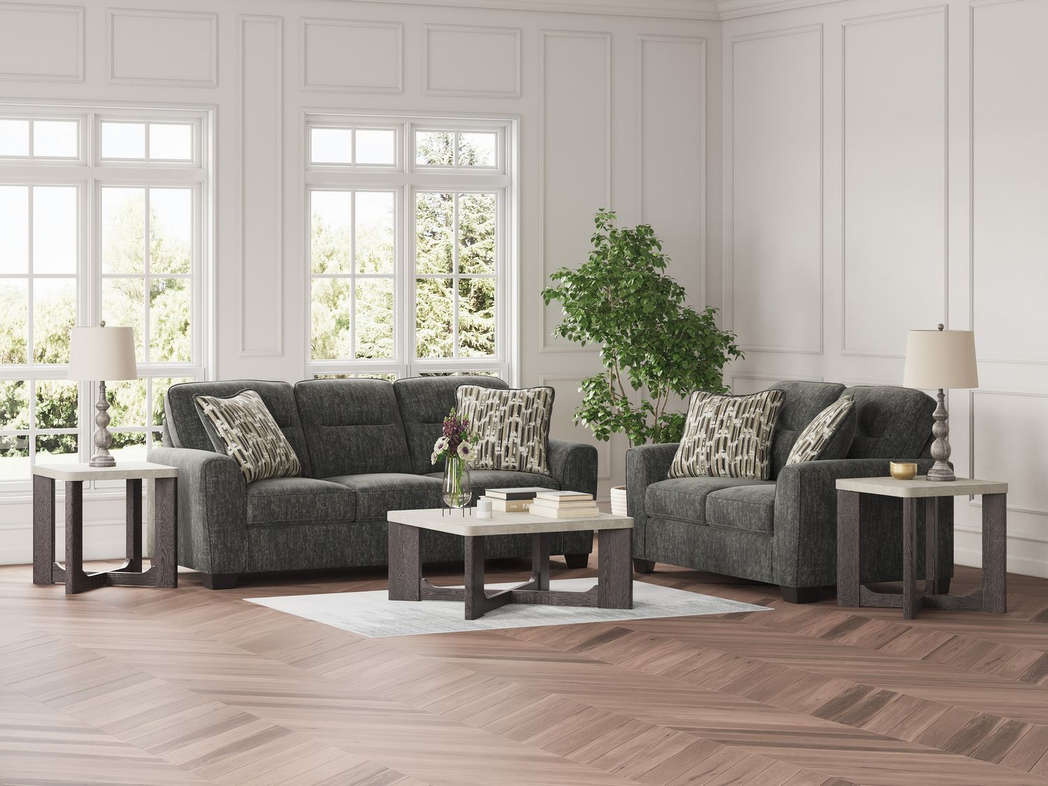 Lonoke Living Room Set In Gunmetal 50504U1