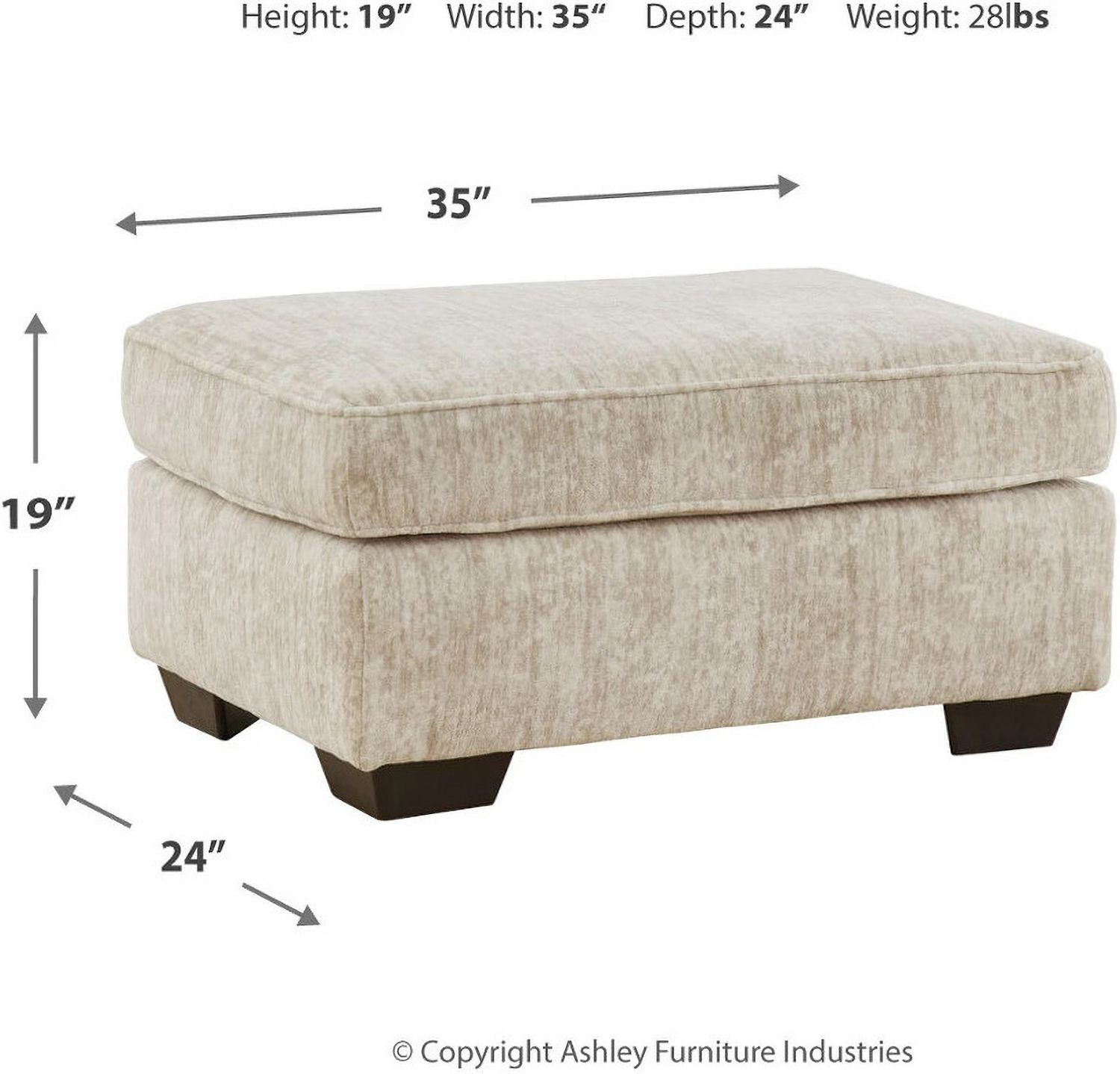 Lonoke Ottoman In Parchment 5050514