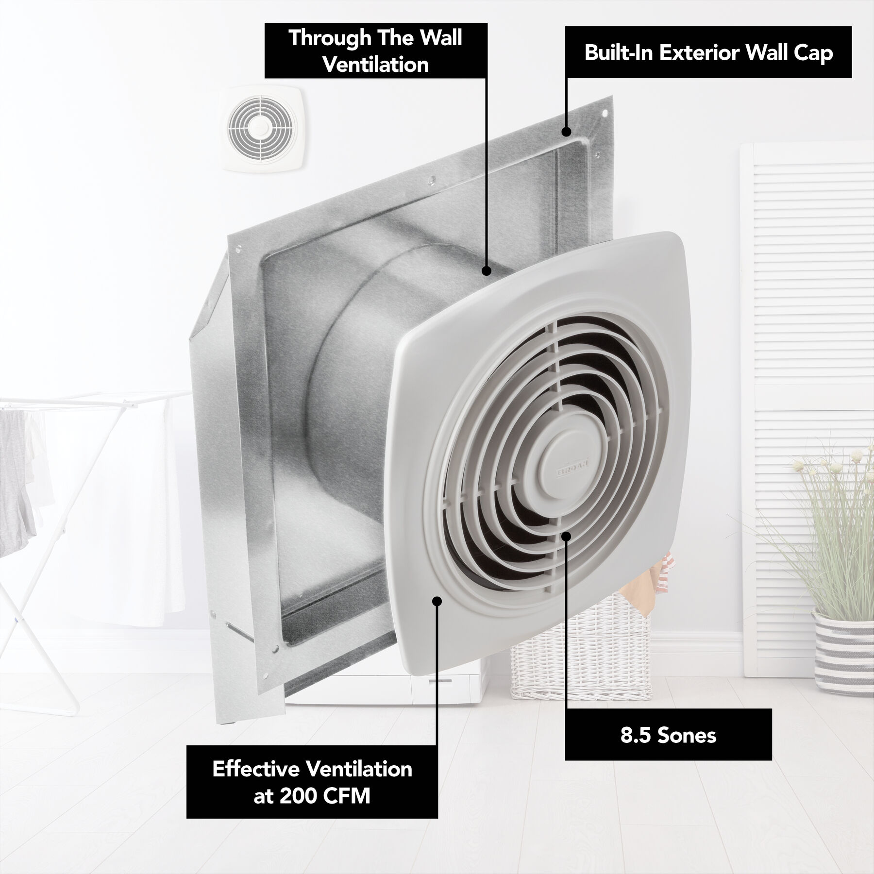 200 CFM Through-Wall Ventilation Fan 509
