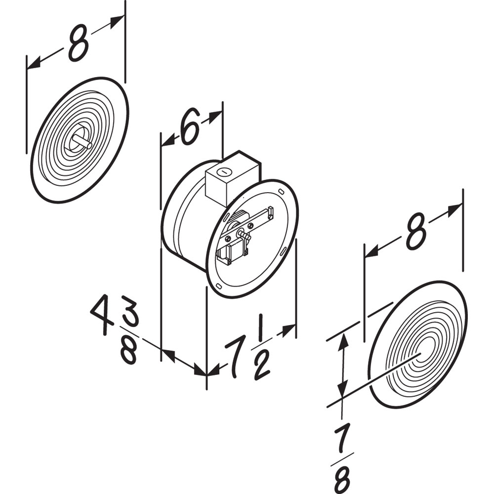 6-Inch 90 CFM Room to Room Ventilation Fan with 8-Inch Round Grille, 4.0 Sones 512, product image 4 of 4
