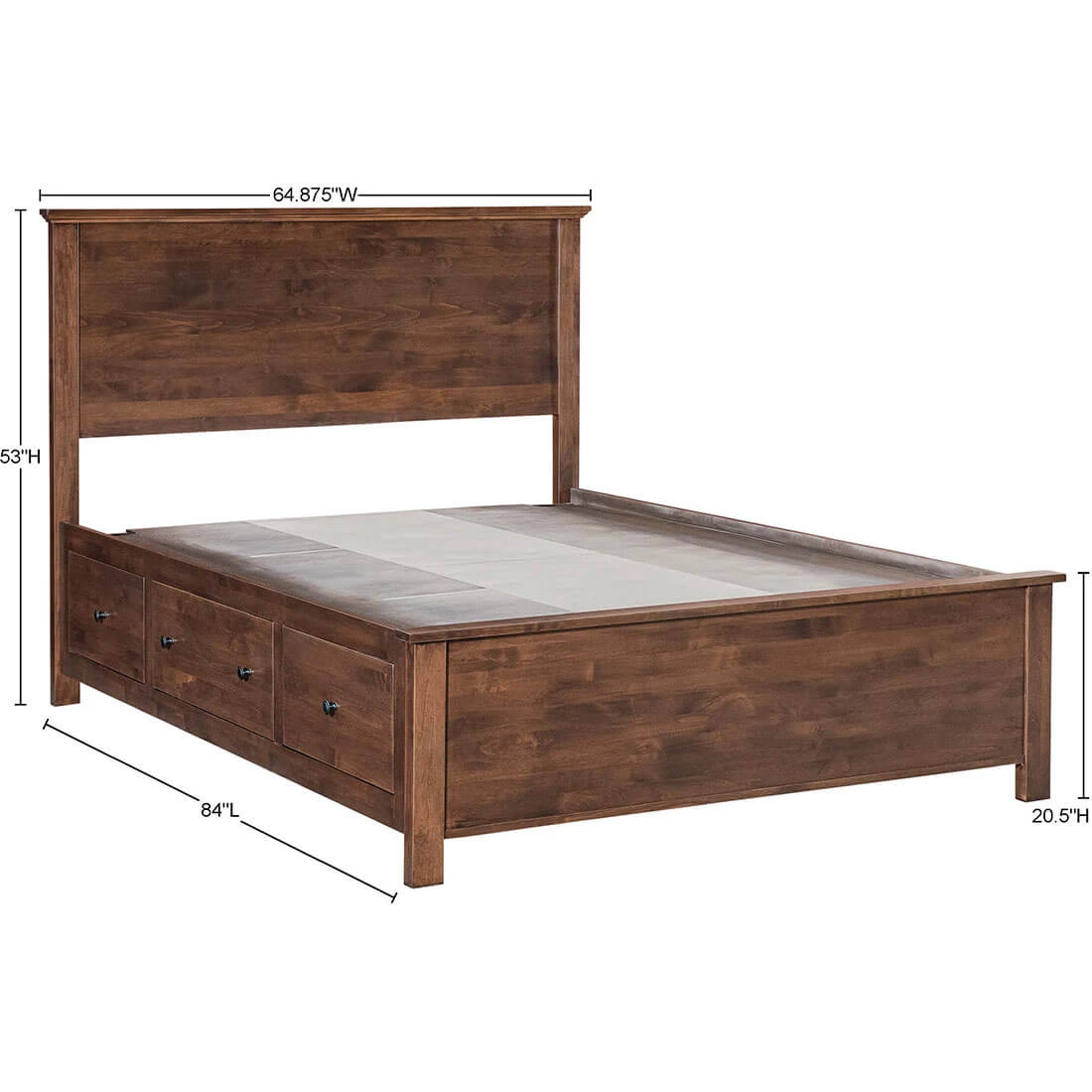 Portland Plank Queen Bed - Storage Pedestals - 51298 51298