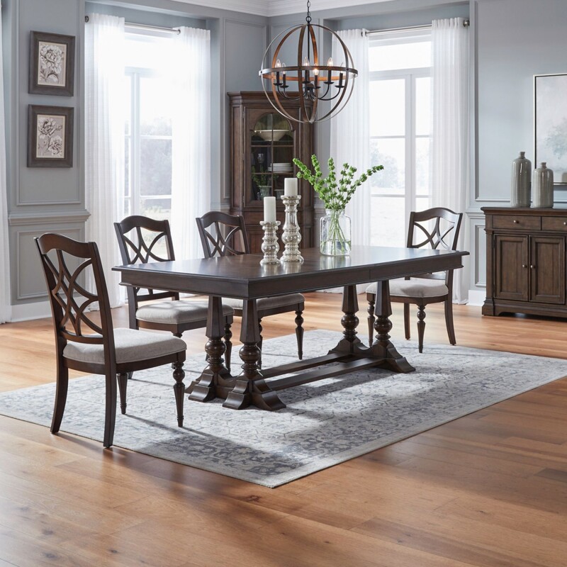 Arden Road 5 Piece Trestle Table Set 512DR5TRS