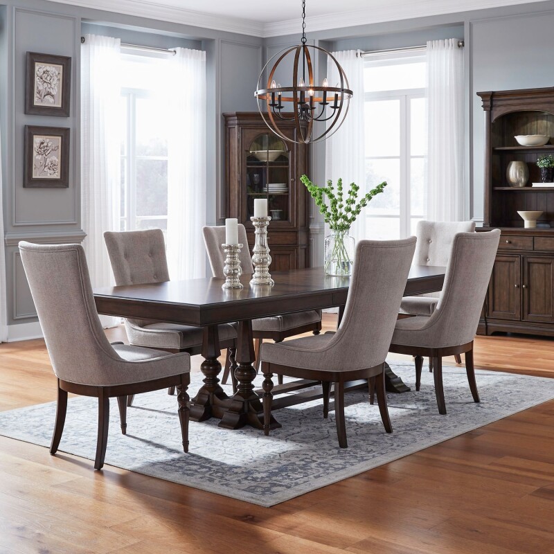 Arden Road Opt 7 Piece Trestle Table Set 512DRO7TRS