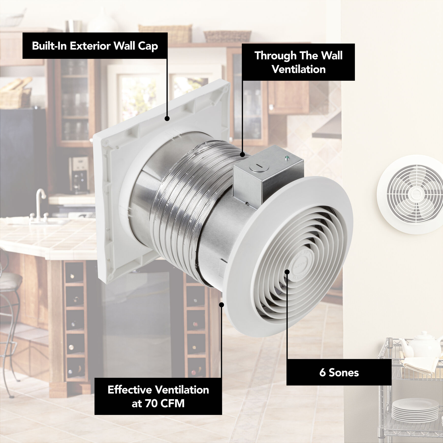 70 CFM Through-Wall Ventilation Fan 512M