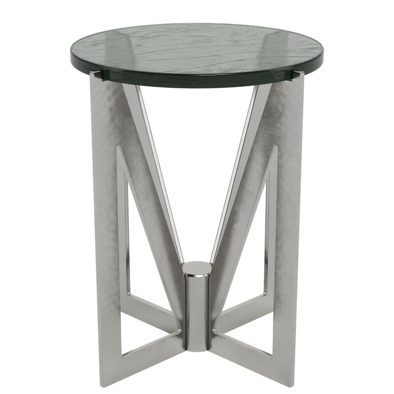Round End Table Glass Top 51408
