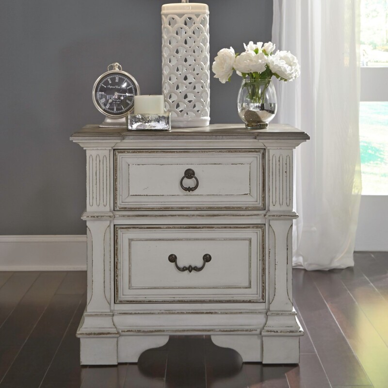 Abbey Park 2 Drawer Night Stand w/ Charging Station 520BR61