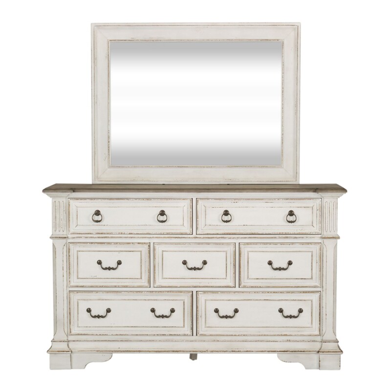 Abbey Park King California Panel Bed, Dresser & Mirror, Chest 520BRCPBDMC