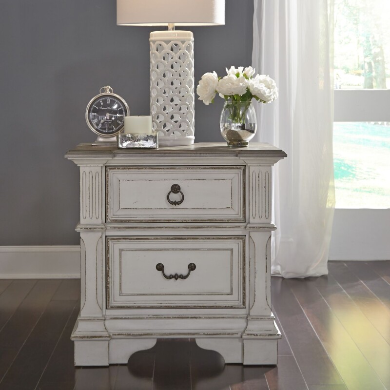Abbey Park King California Sleigh Bed, Dresser & Mirror, Chest, Night Stand 520BRCSLDMCN