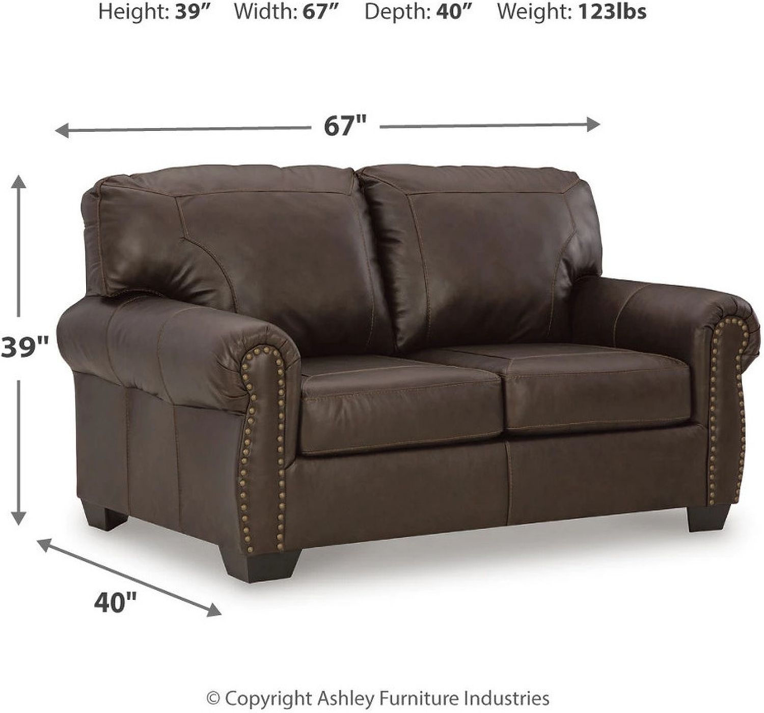 Colleton Loveseat In Dark Brown 5210735