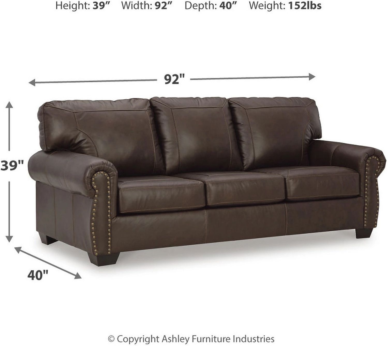 Colleton Sofa In Dark Brown 5210738