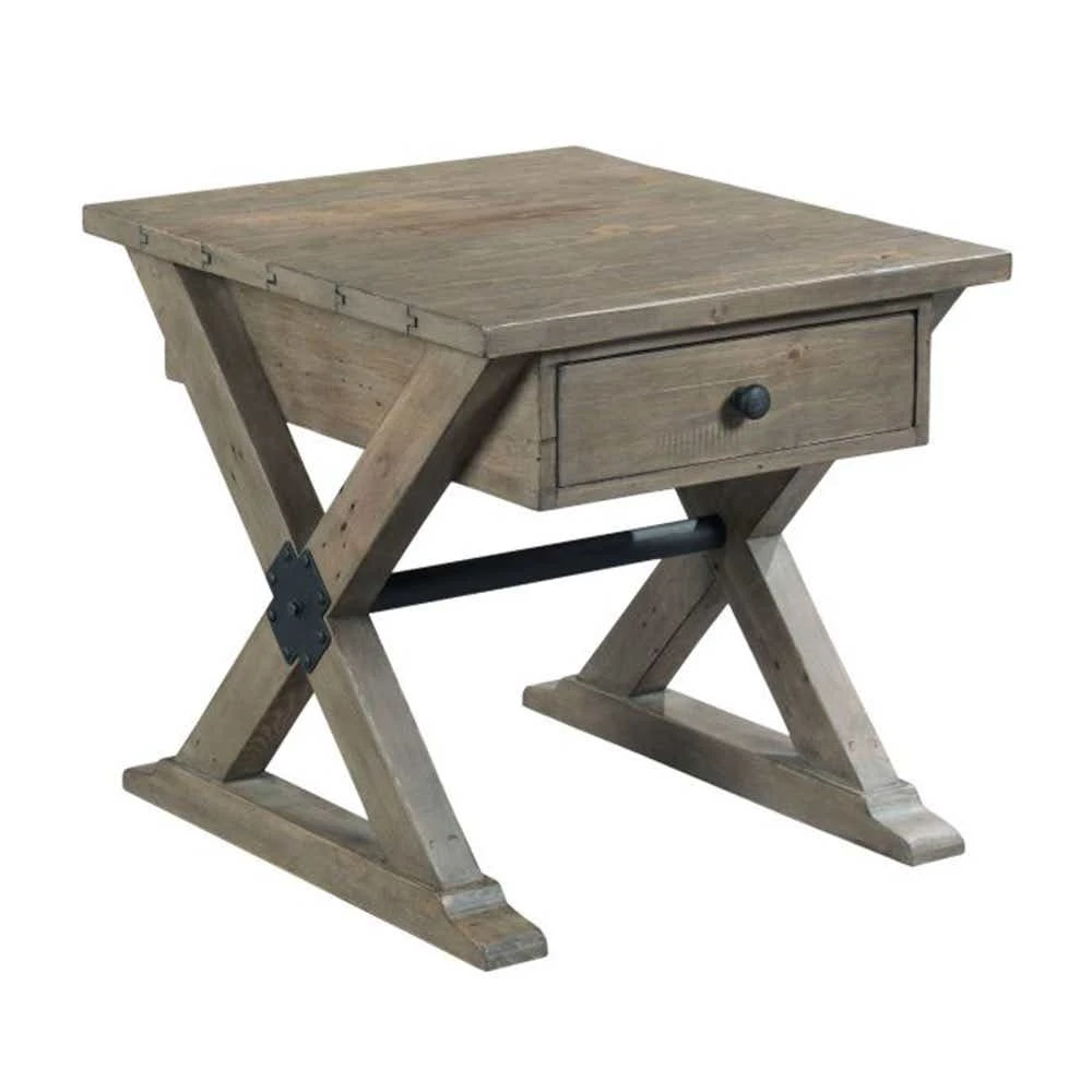 Reclamation Place Trestle Drawer End Table 523915