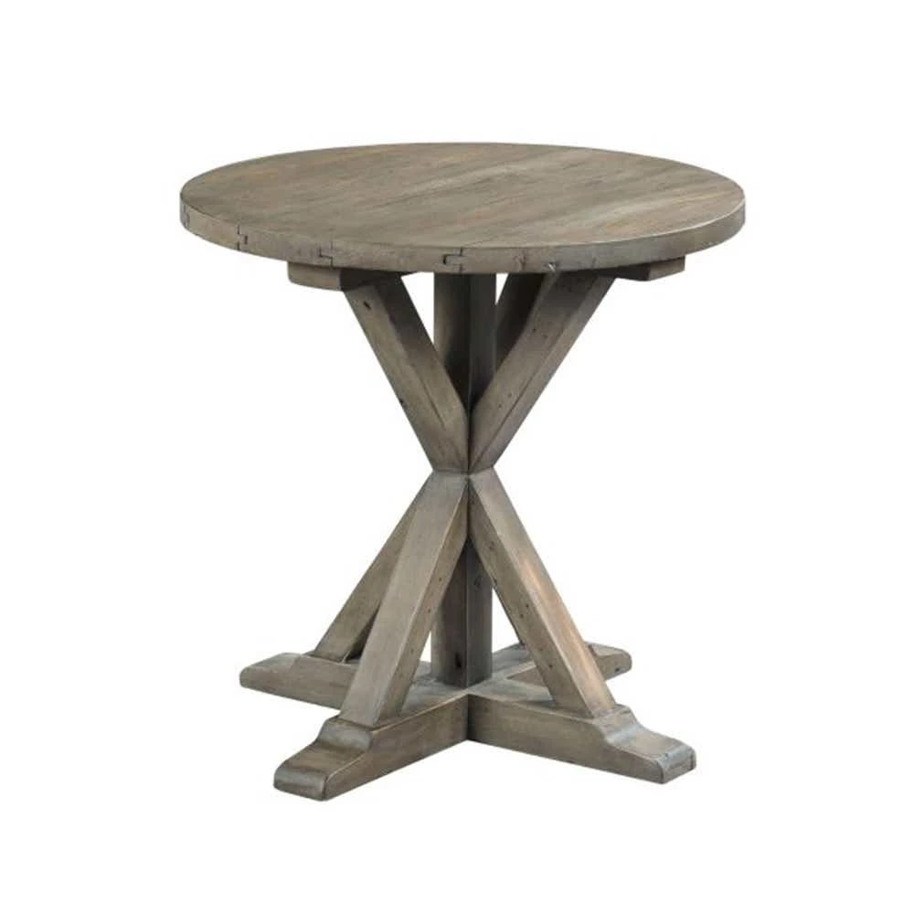Reclamation Place Trestle Round End Table 523918