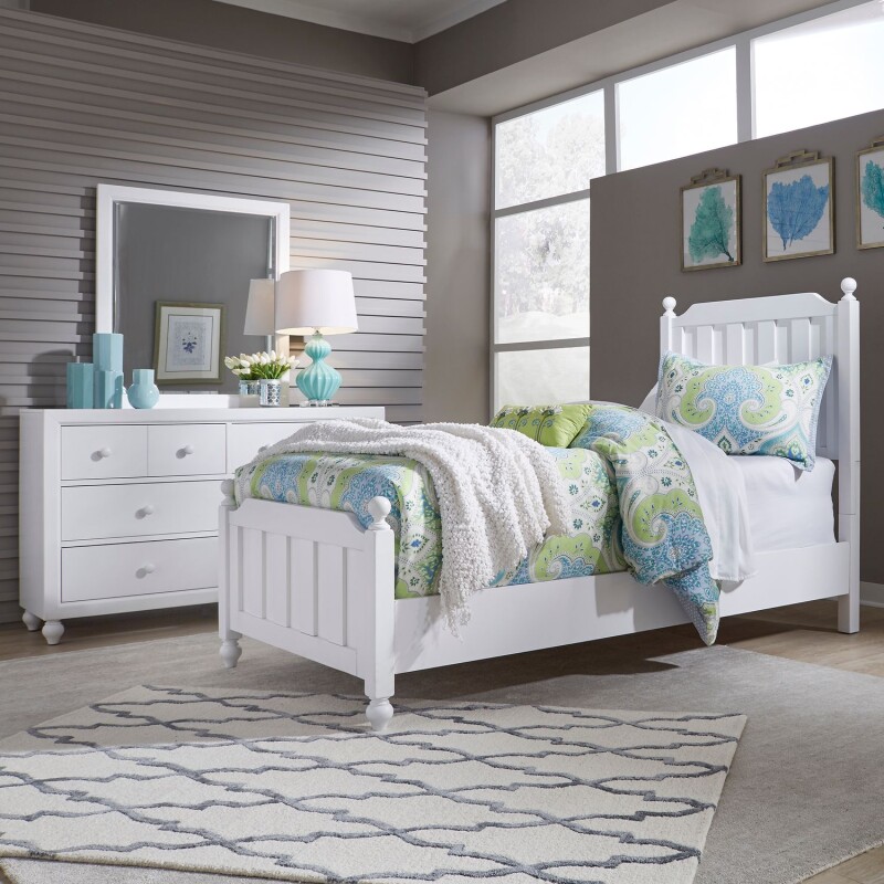 Cottage View Full Panel Bed, Dresser & Mirror 523YBRFPBDM