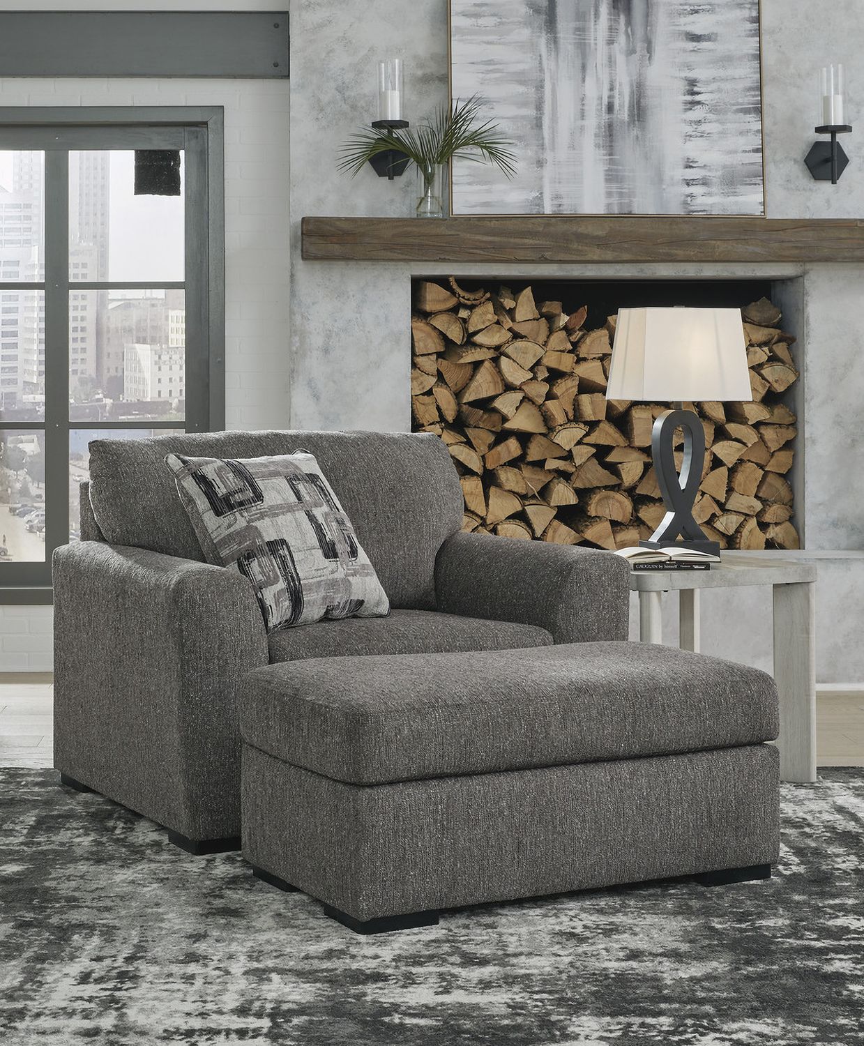 Gardiner Pewter Ottoman 5240414