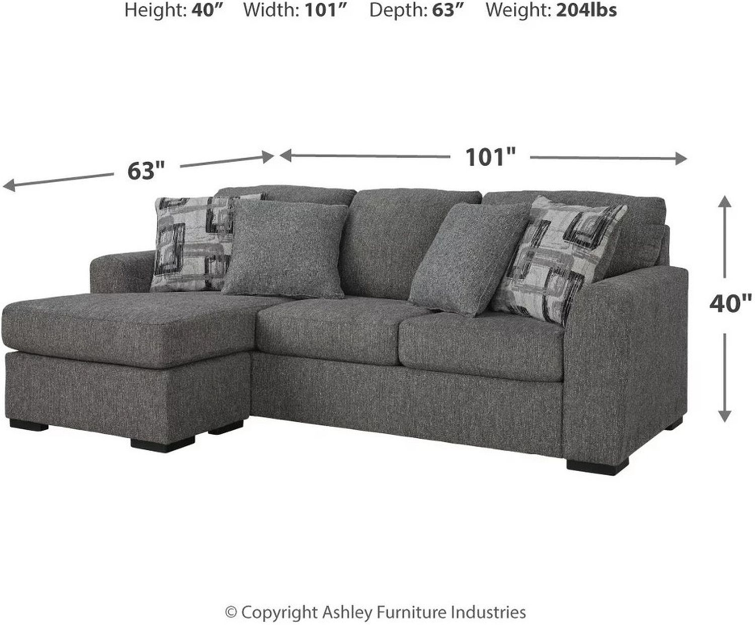 Gardiner Pewter Sofa Chaise 5240418