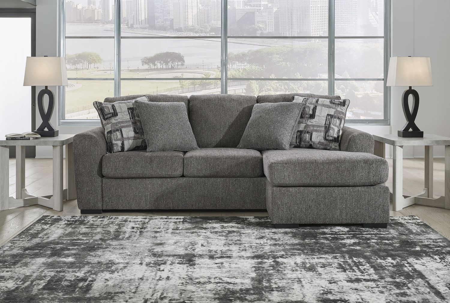 Gardiner Pewter Sofa Chaise 5240418