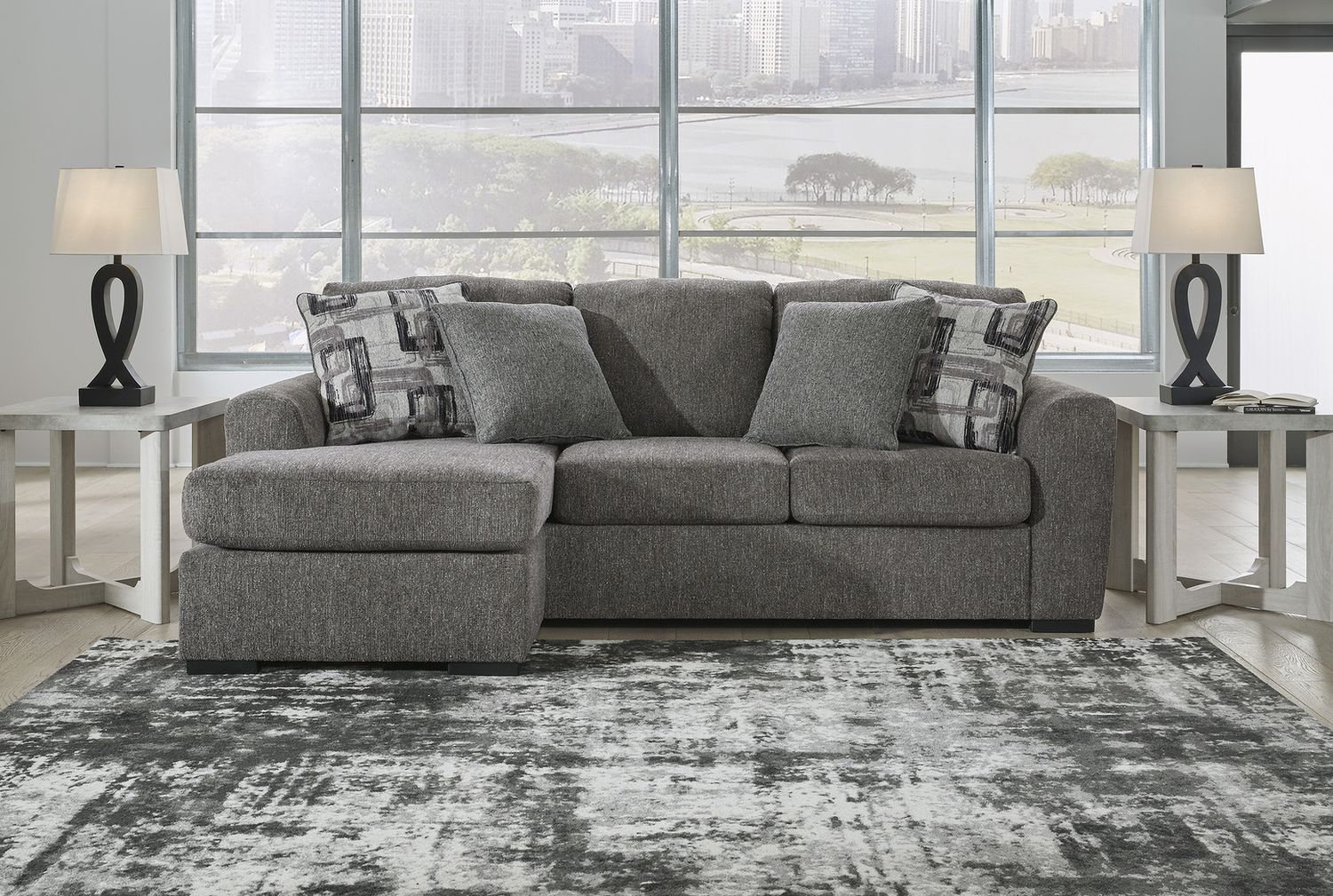 Gardiner Pewter Sofa Chaise 5240418