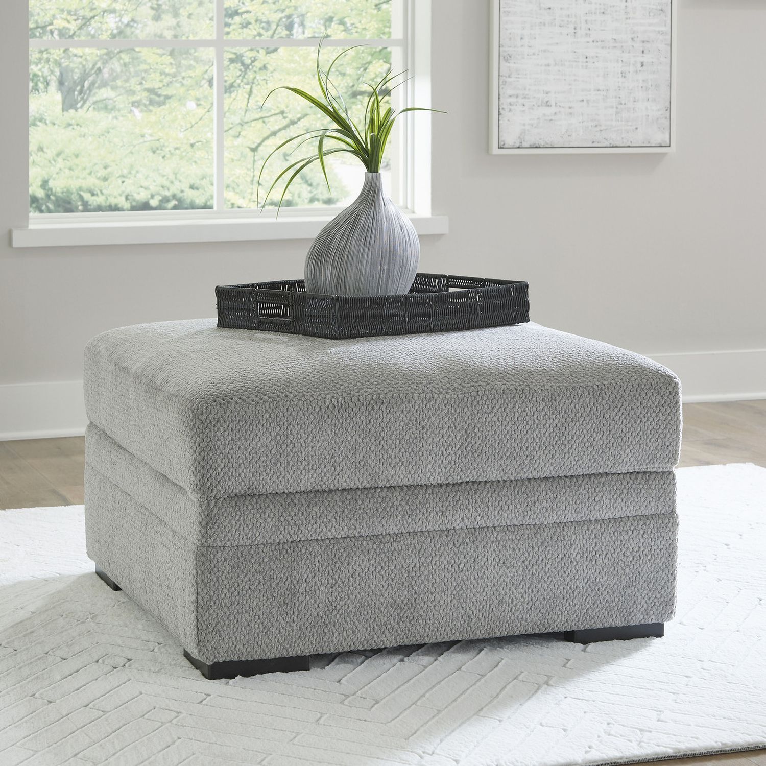 Casselbury Ottoman With Storage In Cement 5290611
