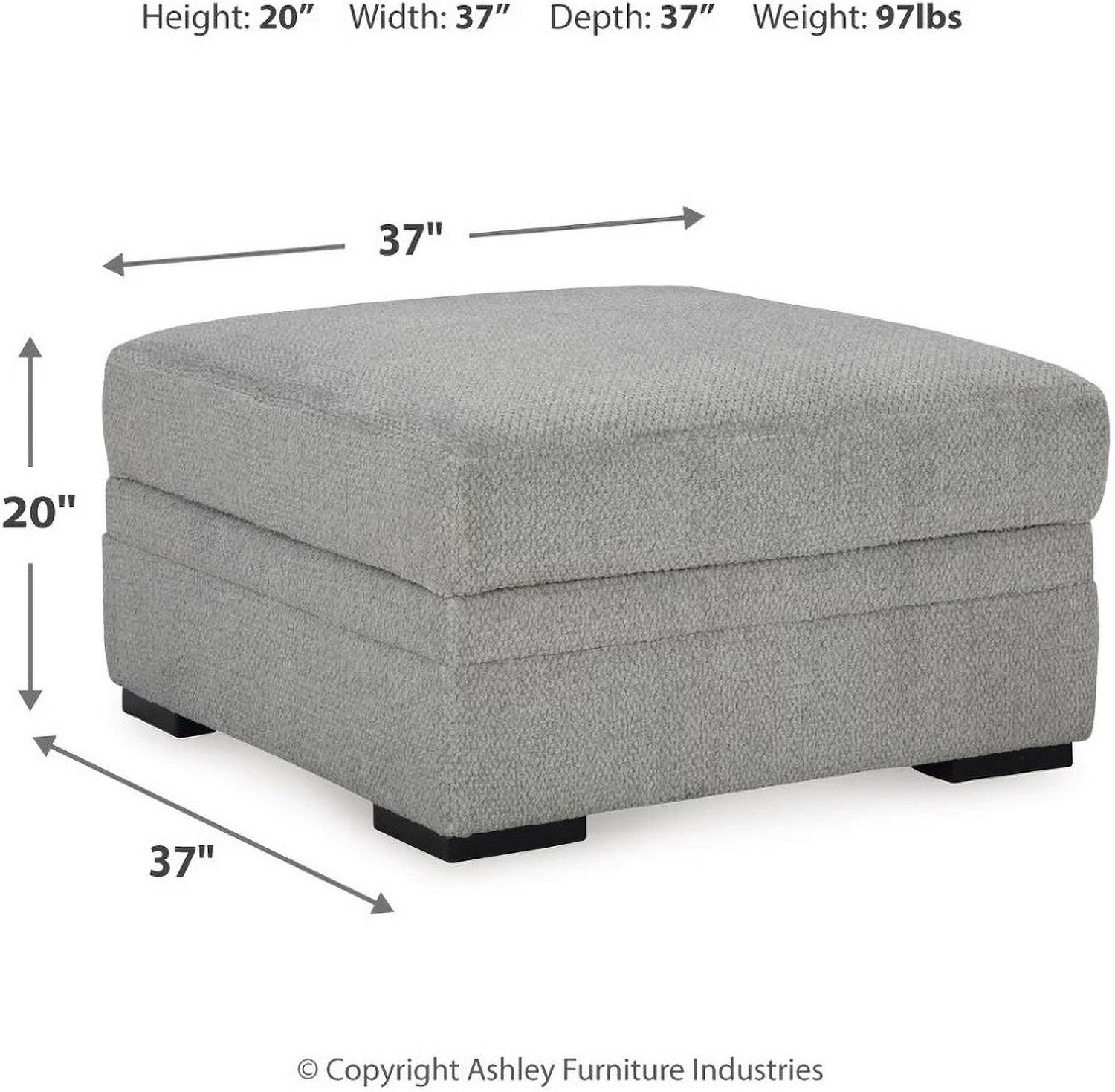 Casselbury Ottoman With Storage In Cement 5290611
