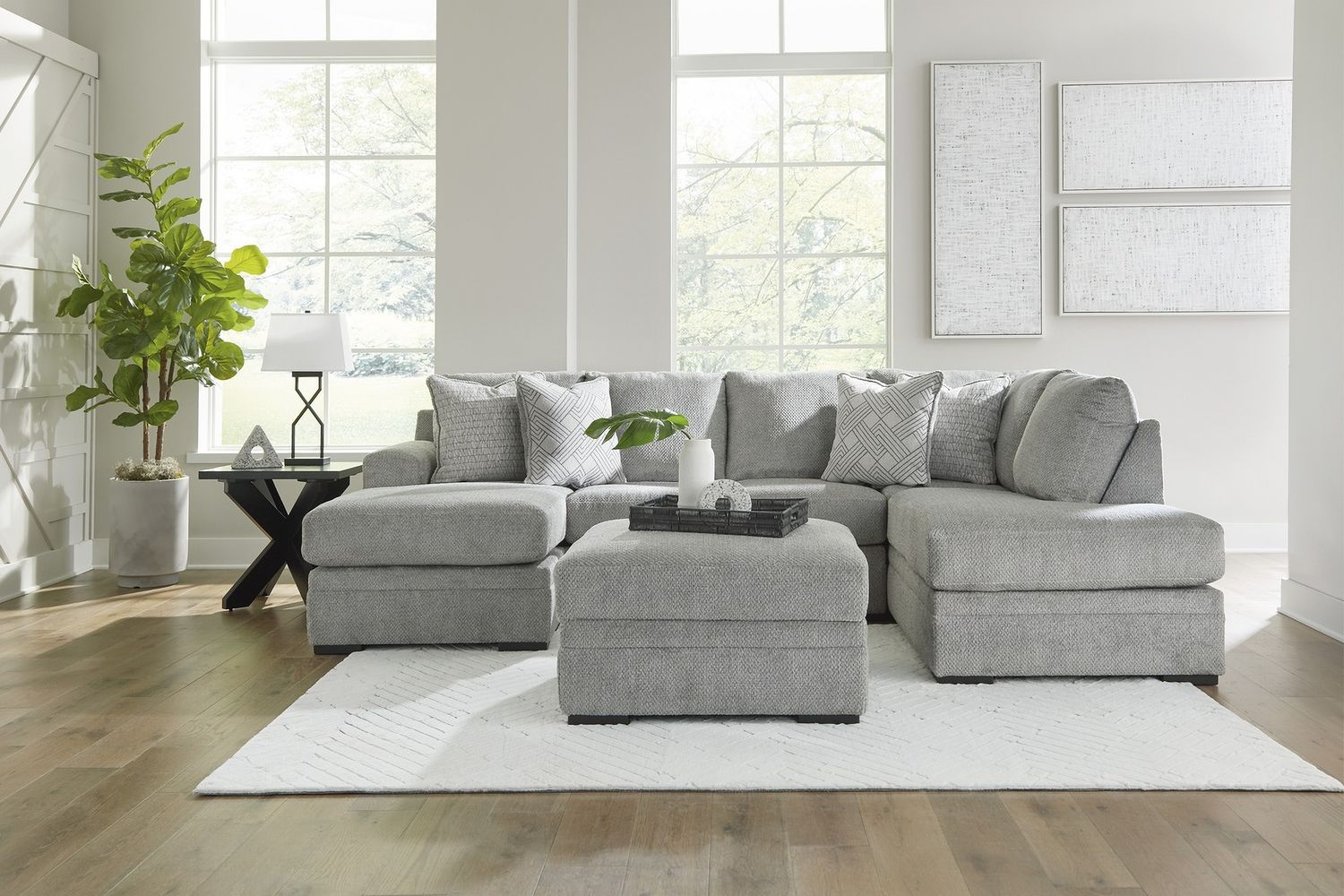 Casselbury Ottoman With Storage In Cement 5290611