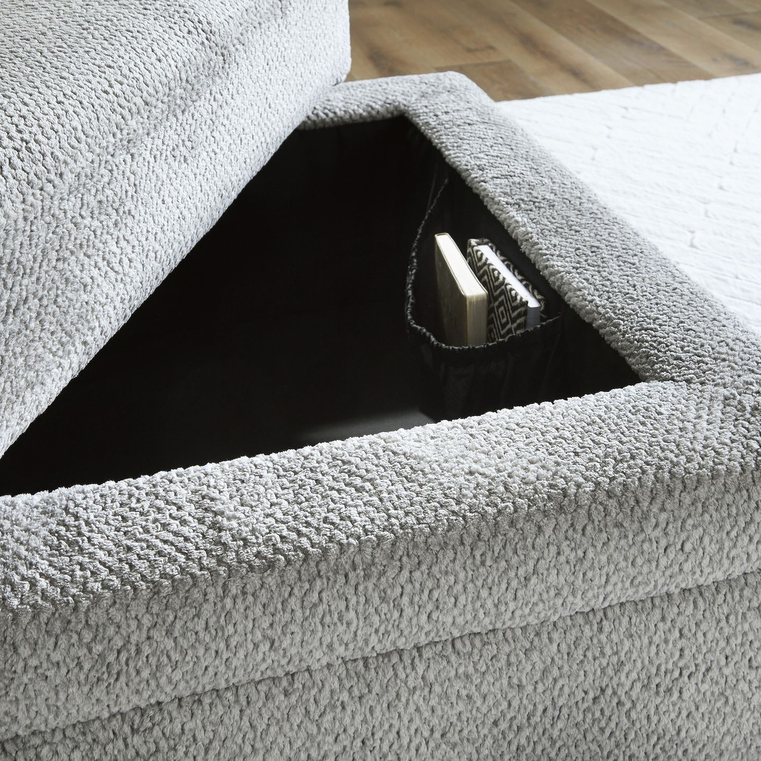 Casselbury Ottoman With Storage In Cement 5290611