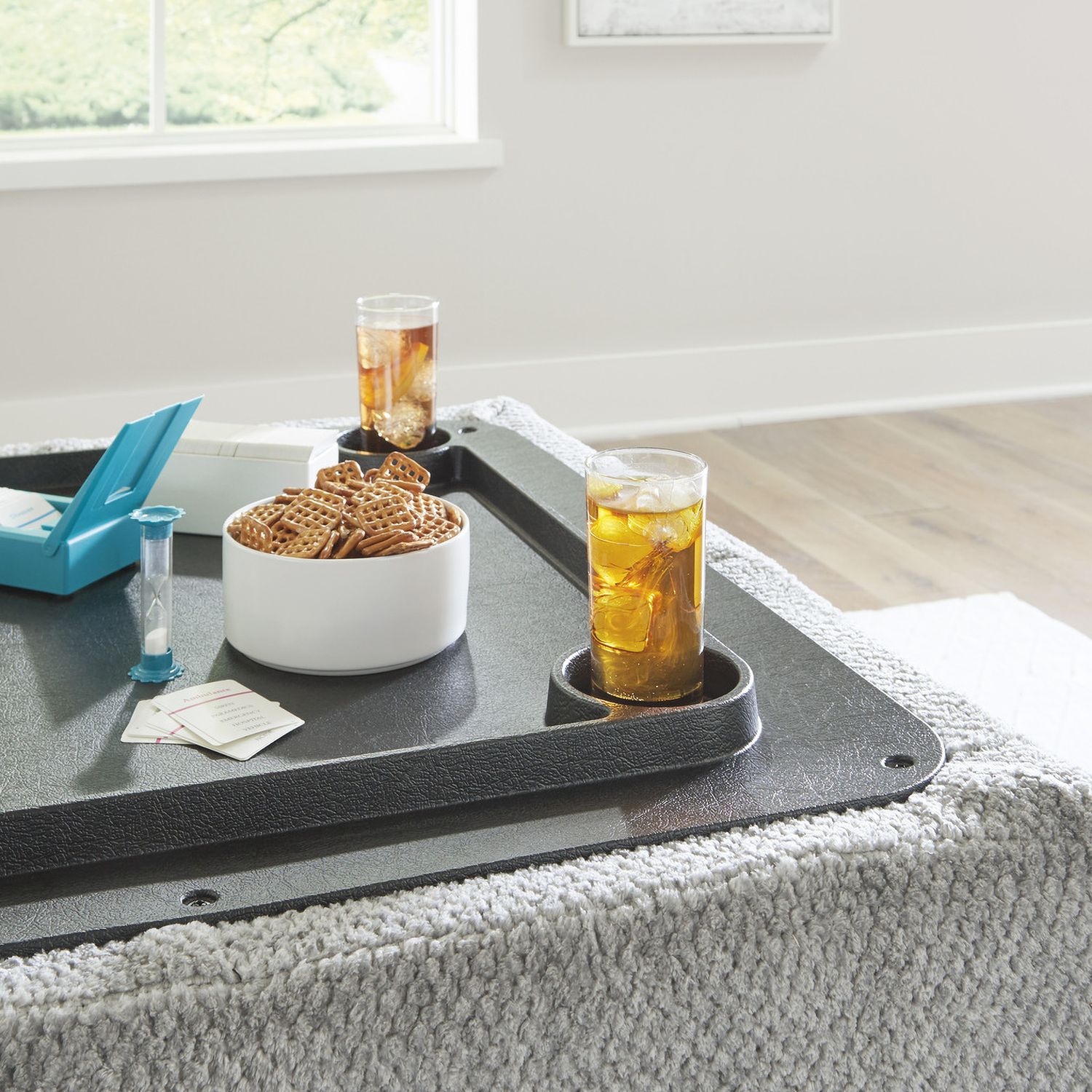 Casselbury Ottoman With Storage In Cement 5290611