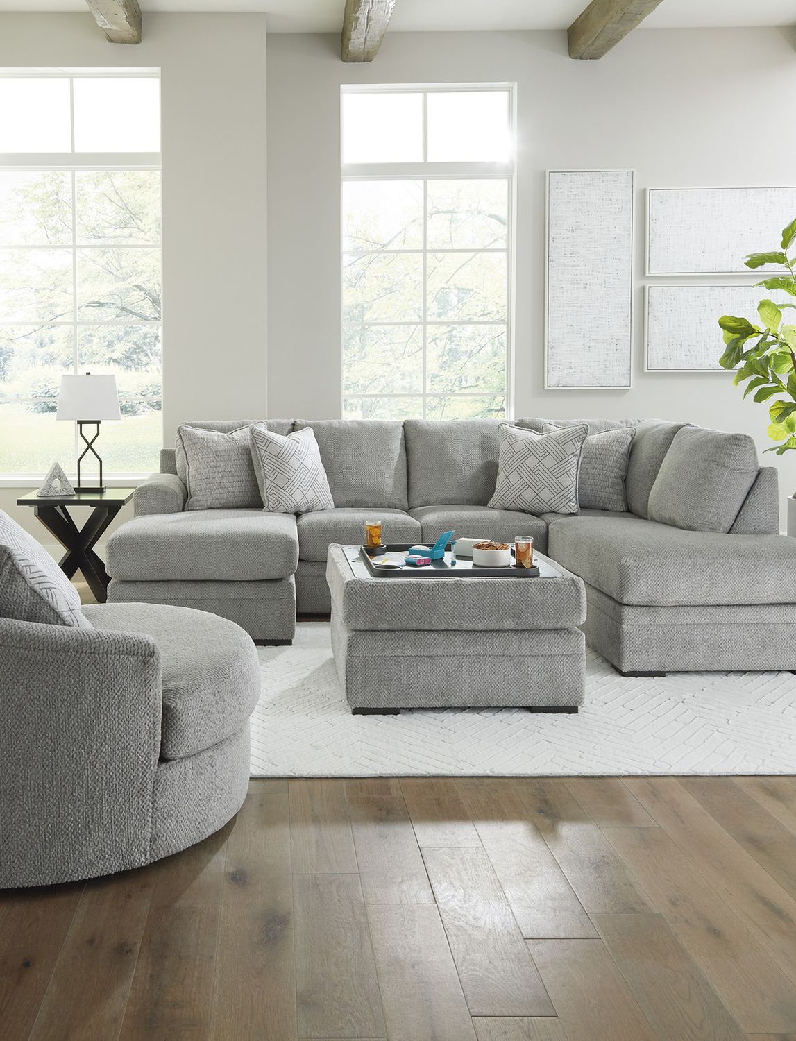 Casselbury Ottoman With Storage In Cement 5290611
