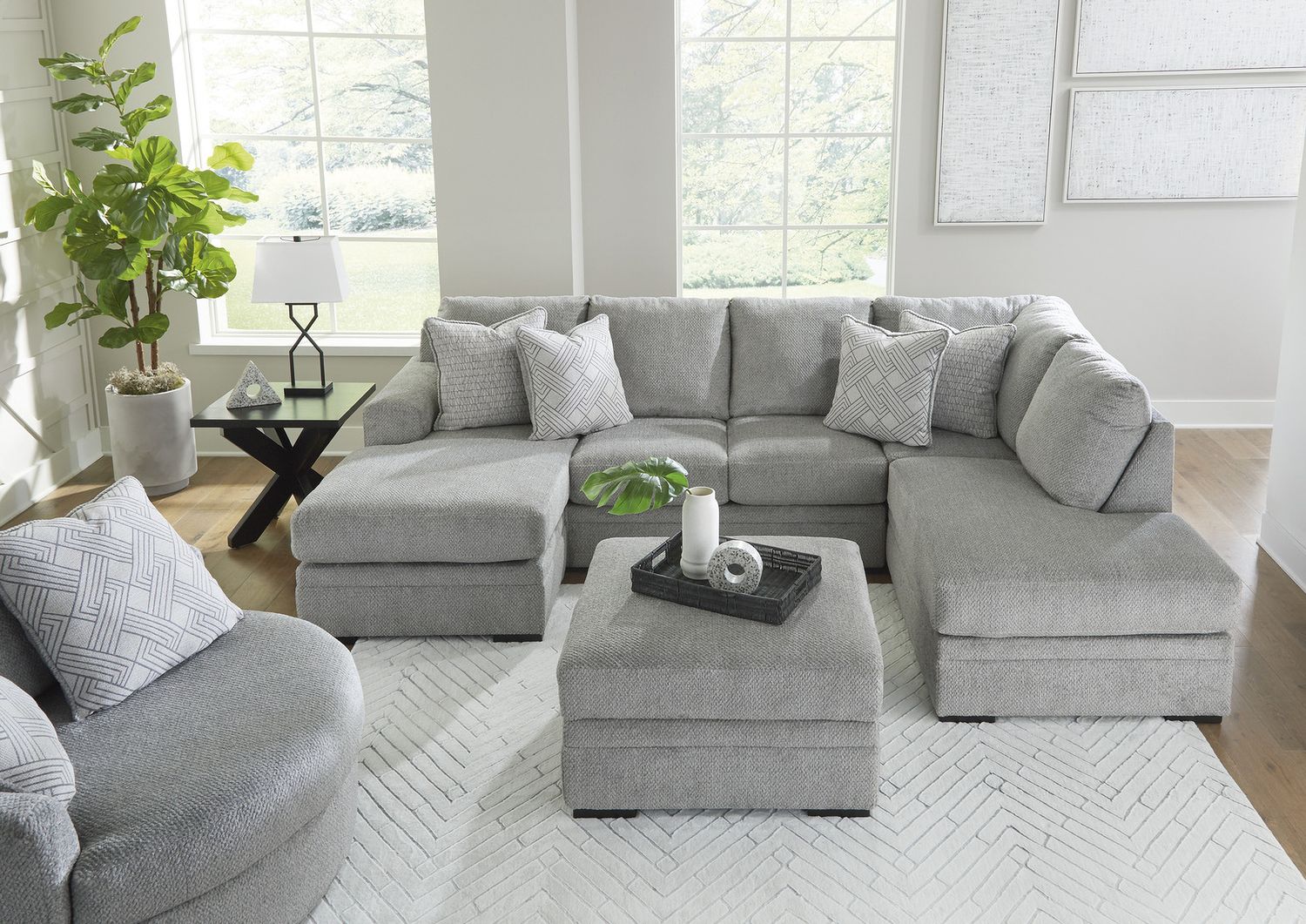 Casselbury Ottoman With Storage In Cement 5290611