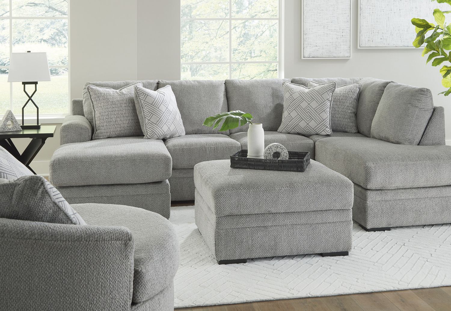 Casselbury Ottoman With Storage In Cement 5290611