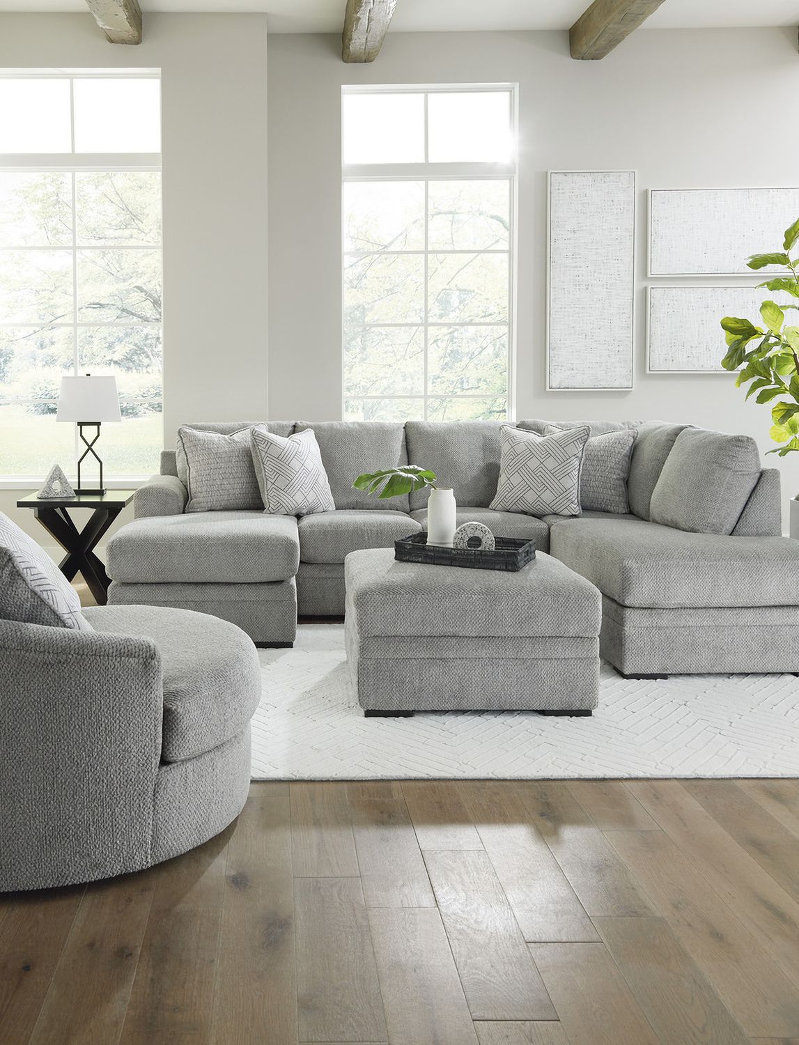 Casselbury Ottoman With Storage In Cement 5290611