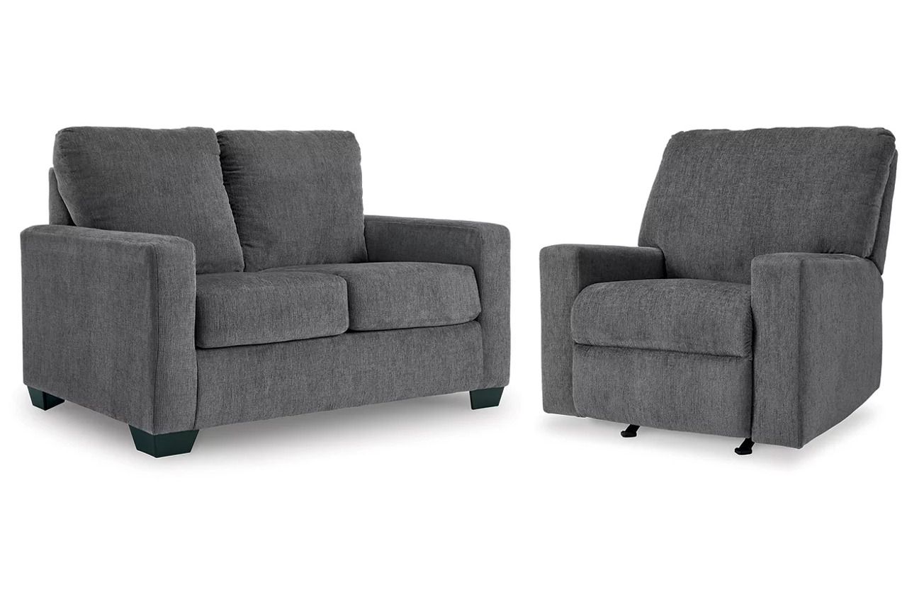 Rannis Twin Sofa Sleeper and Recliner In Pewter 53602U2