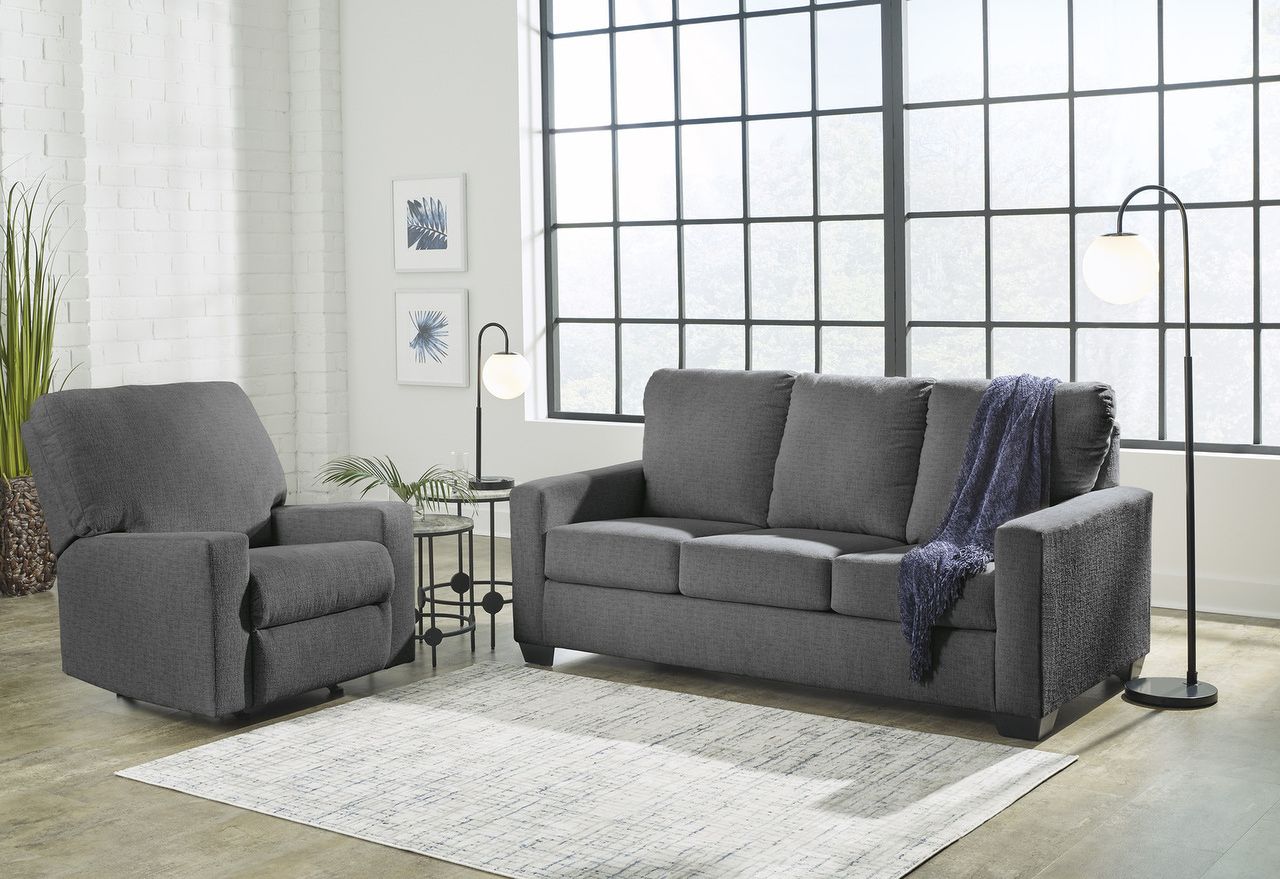 Rannis Twin Sofa Sleeper and Recliner In Pewter 53602U2