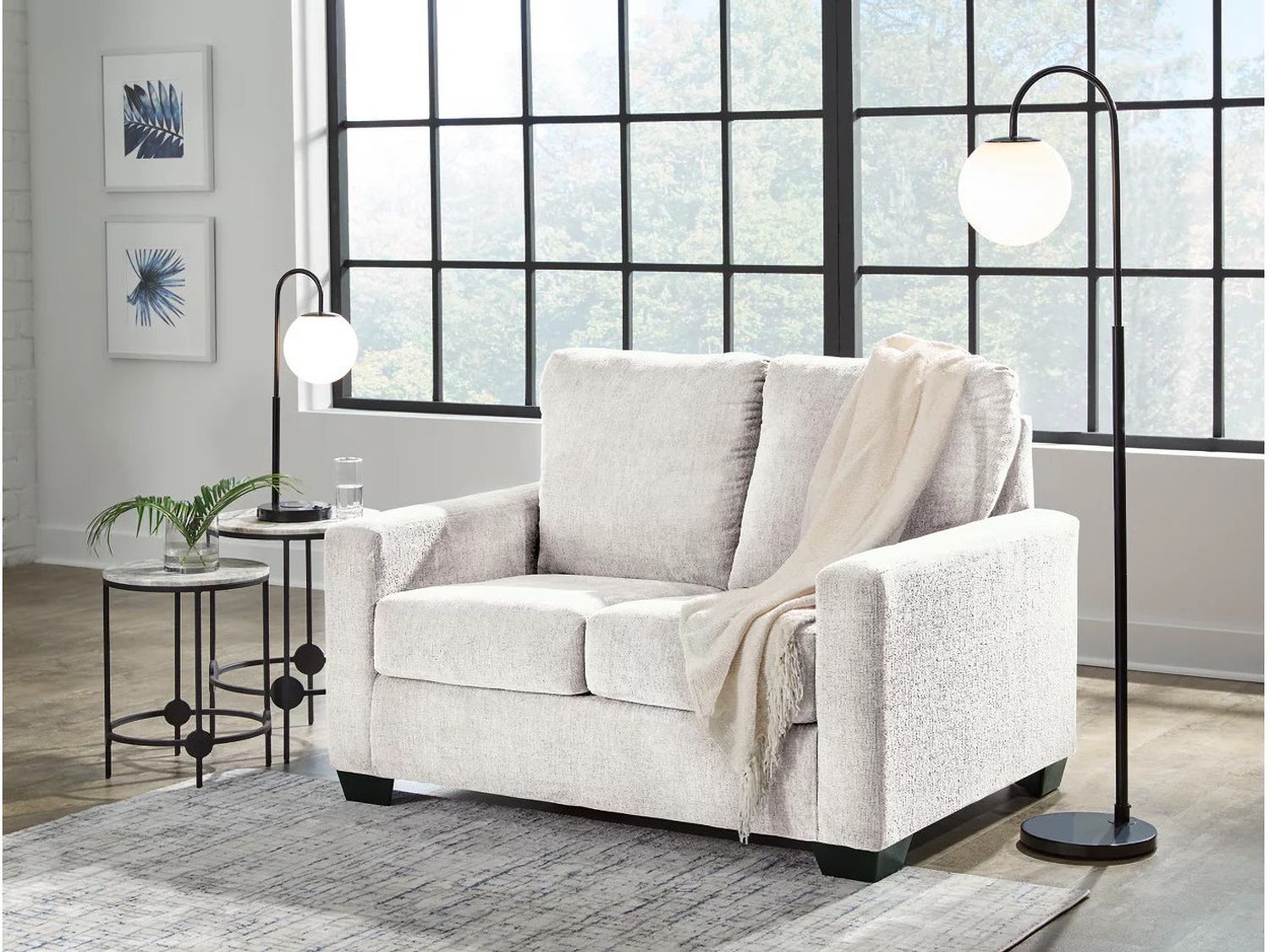 Rannis Twin Sofa Sleeper and Recliner In Snow 53603U1