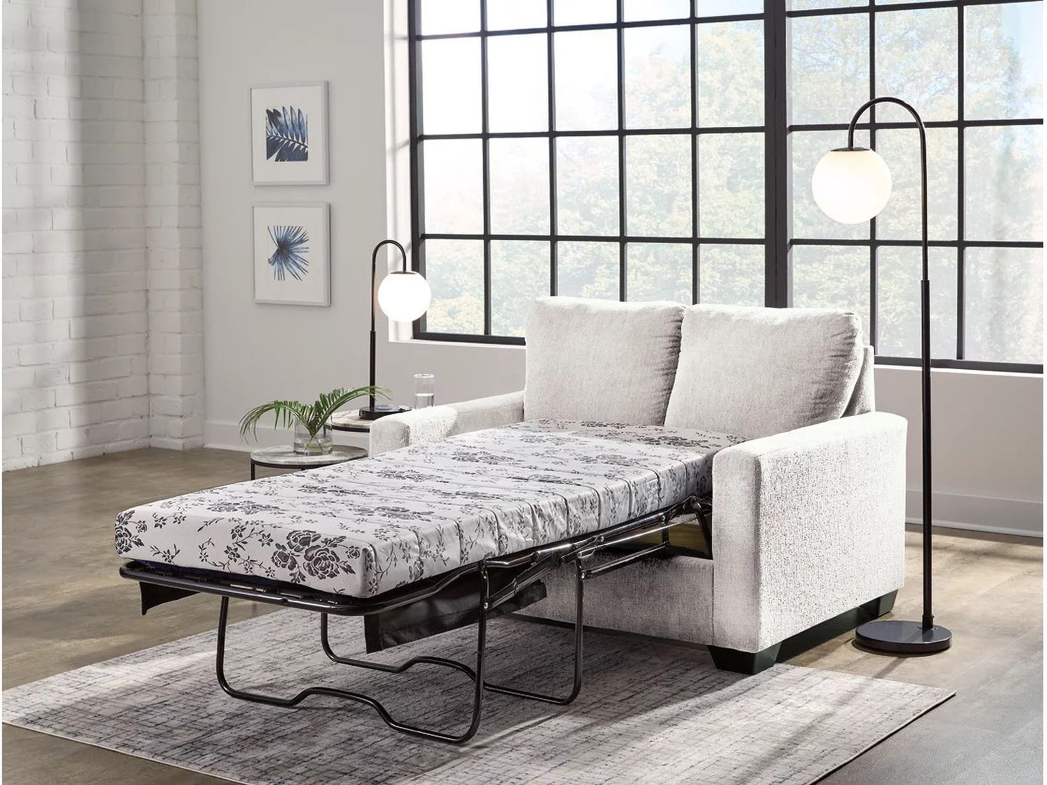 Rannis Twin Sofa Sleeper and Recliner In Snow 53603U1