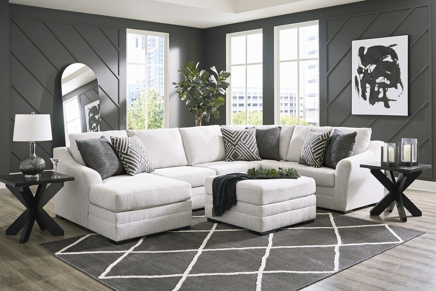 Koralynn Oversized Accent Ottoman In Stone 5410208