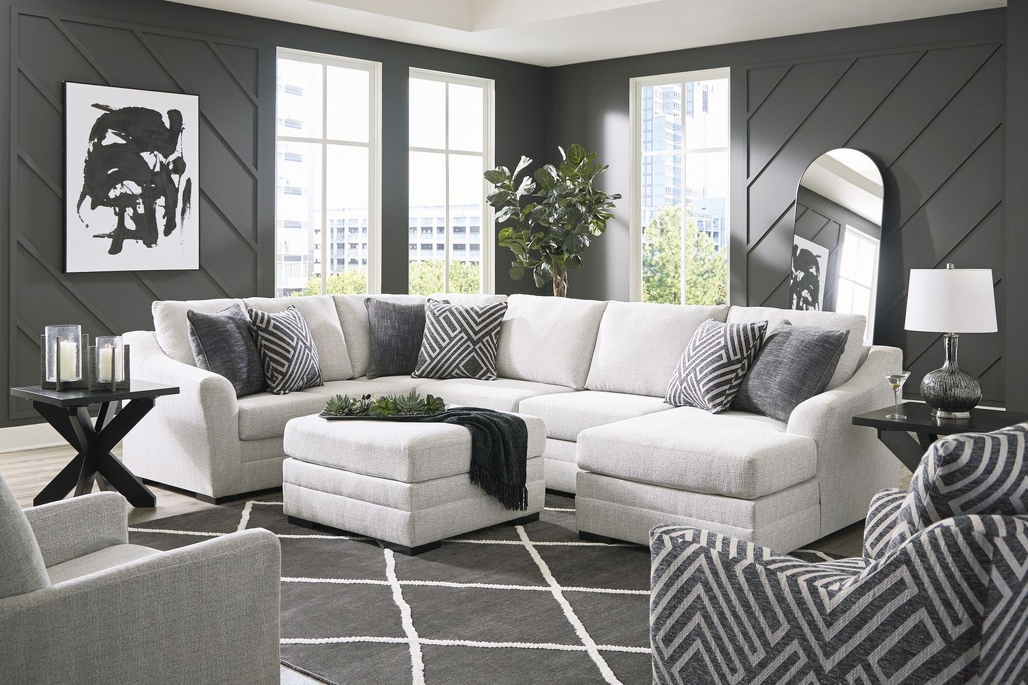 Koralynn Oversized Accent Ottoman In Stone 5410208