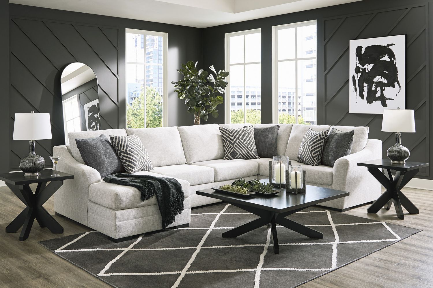Koralynn 3-Piece LAF Sectional with Chaise In Stone 54102S1