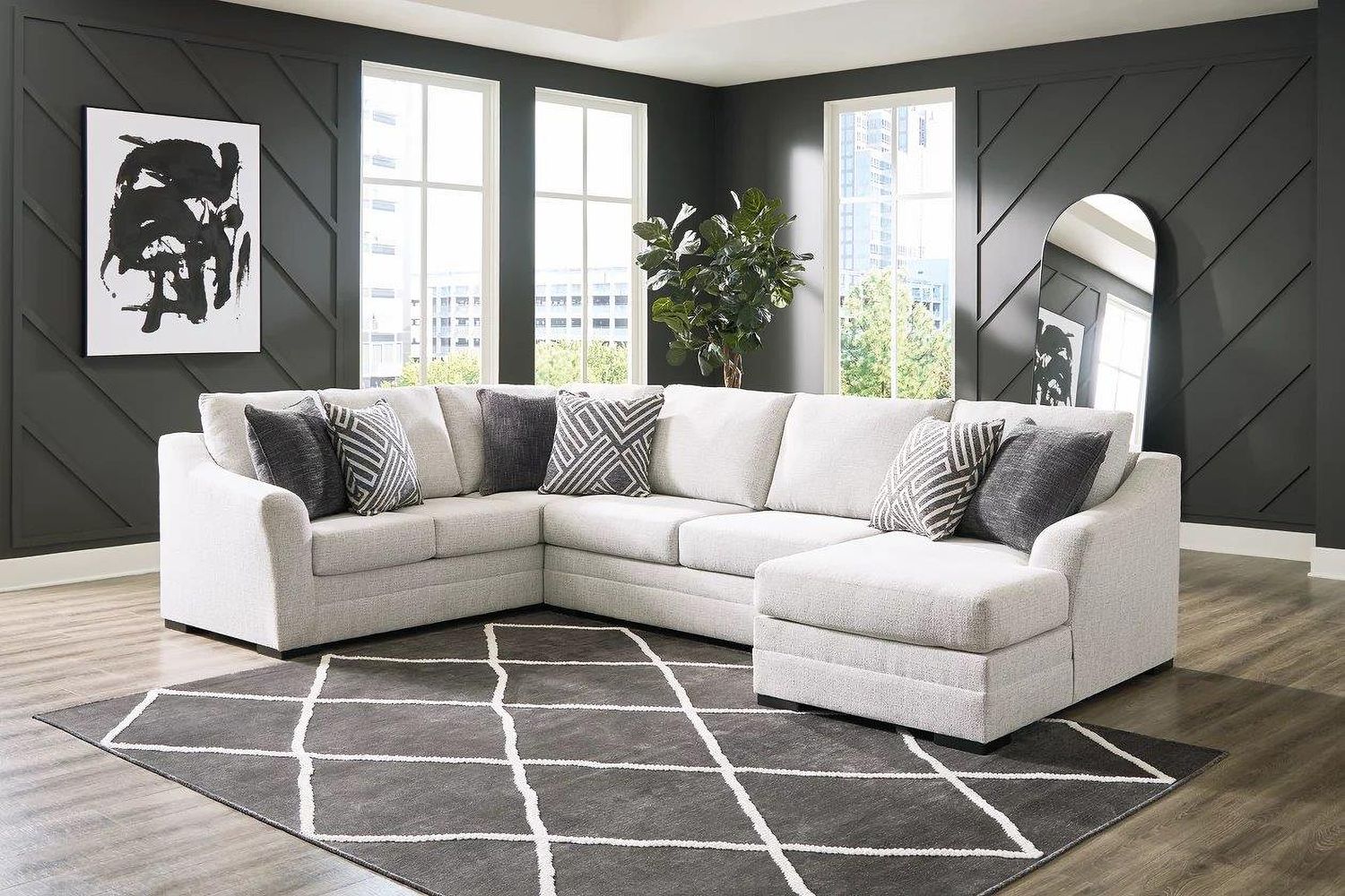 Koralynn 3-Piece RAF Sectional with Chaise In Stone 54102S2