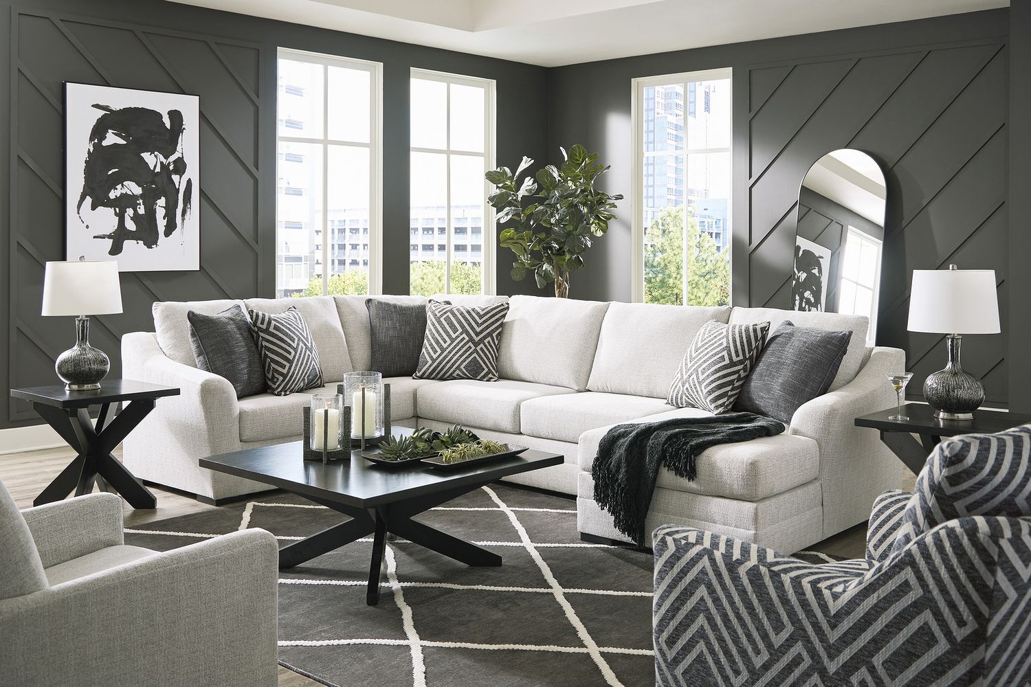 Koralynn 3-Piece RAF Sectional with Chaise In Stone 54102S2