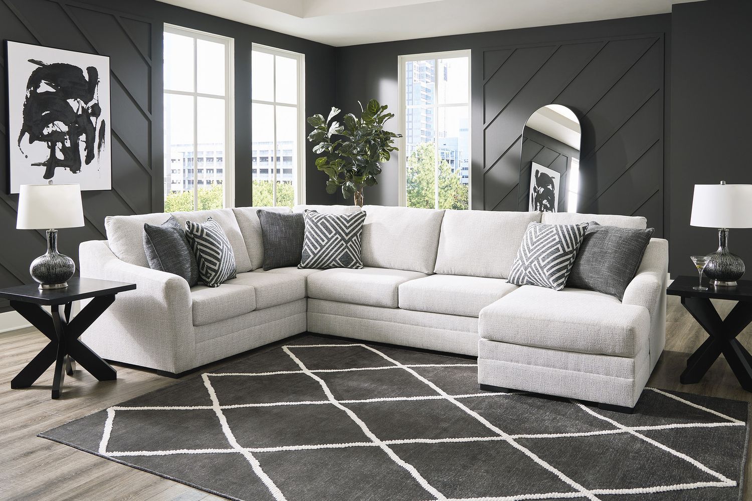 Koralynn 3-Piece RAF Sectional with Chaise In Stone 54102S2