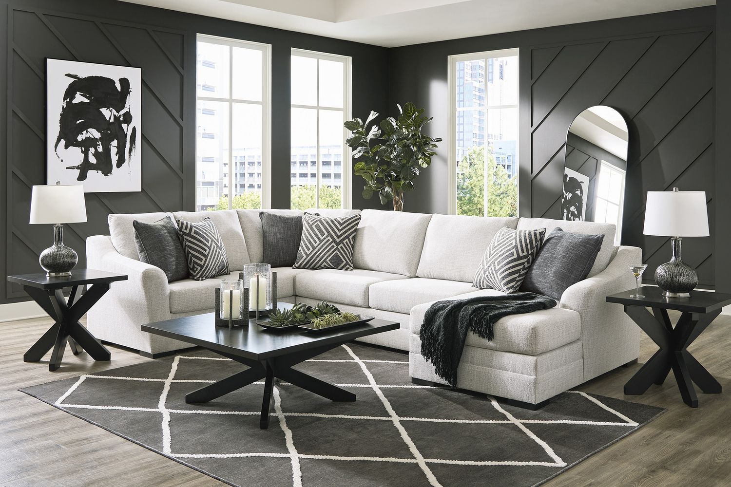 Koralynn 3-Piece RAF Sectional with Chaise In Stone 54102S2