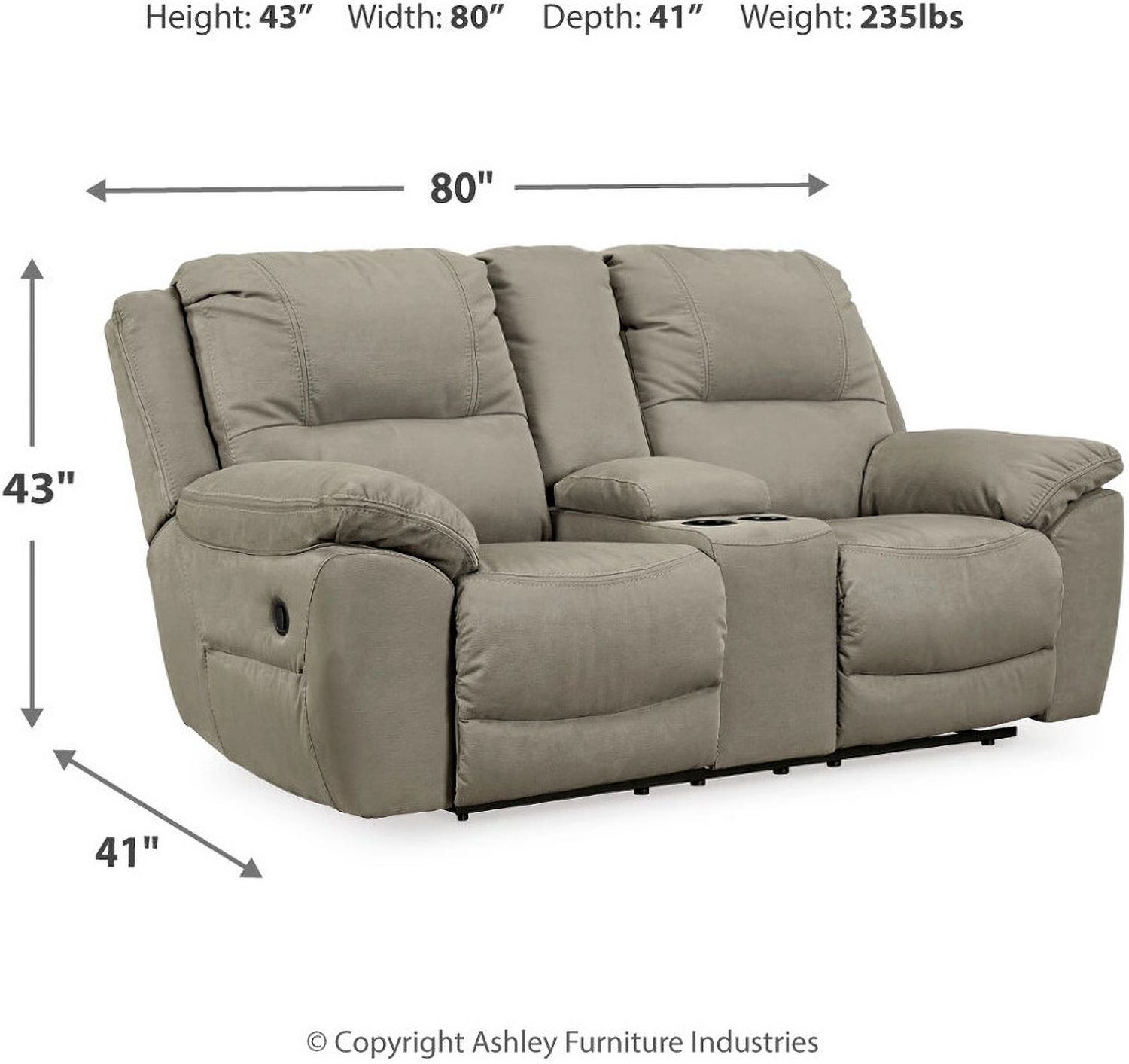 Next-Gen Gaucho Reclining Console Loveseat In Putty 5420394