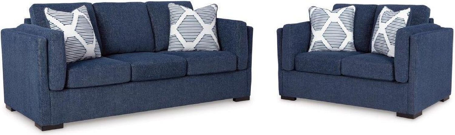Evansley Living Room Set In Navy 54502U2